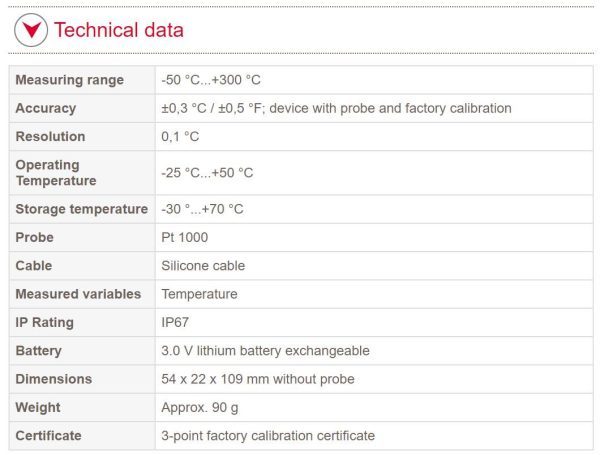 Ebro Thermometer With Probe