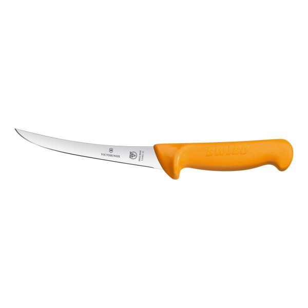 swibo curved boning knife orange